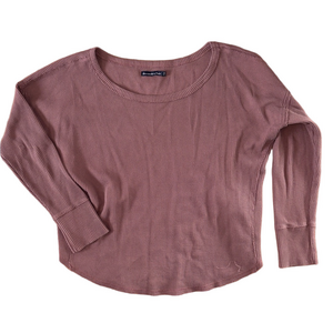 Abercrombie & Fitch Dusty Rose Waffle Knit Top Medium